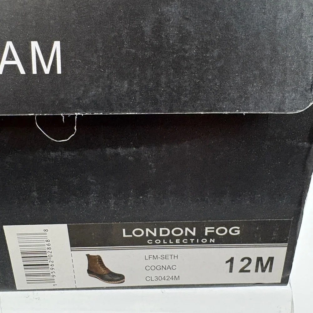 New With Box 12 London Fog Seth Duck Boots Men Cognac Brown CL30424M Rain/Snow